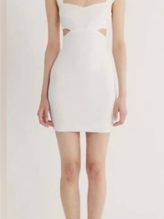 Rumer Dresses & Skirts - Fitted White Cutout Mini Dress